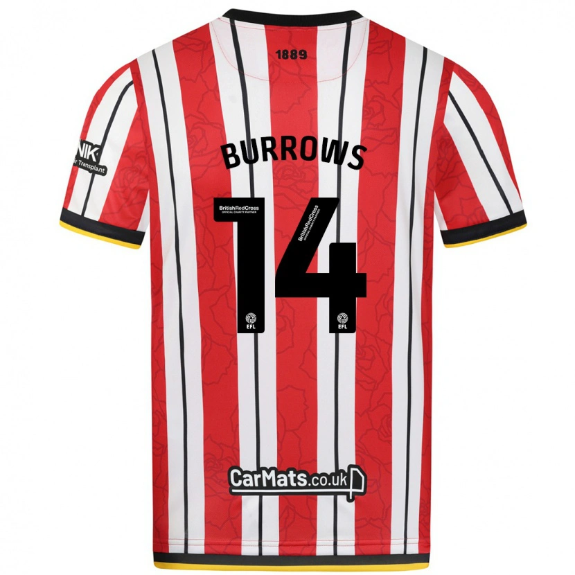 Danxen Herren Harrison Burrows #14 Rot Weiße Streifen Heimtrikot Trikot 2024/25 T-Shirt
