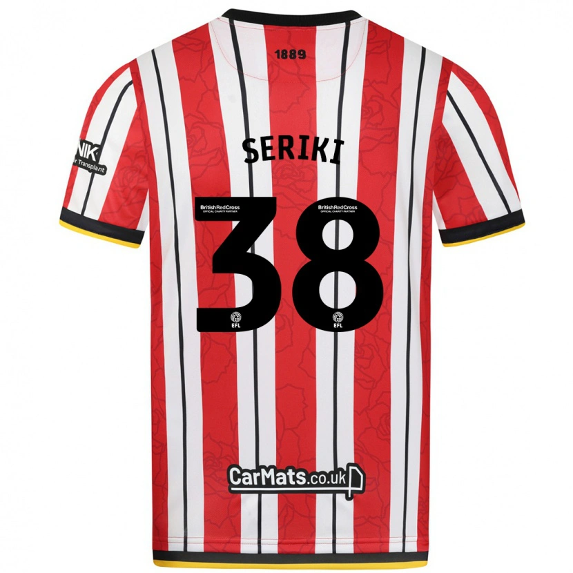Danxen Herren Femi Seriki #38 Rot Weiße Streifen Heimtrikot Trikot 2024/25 T-Shirt