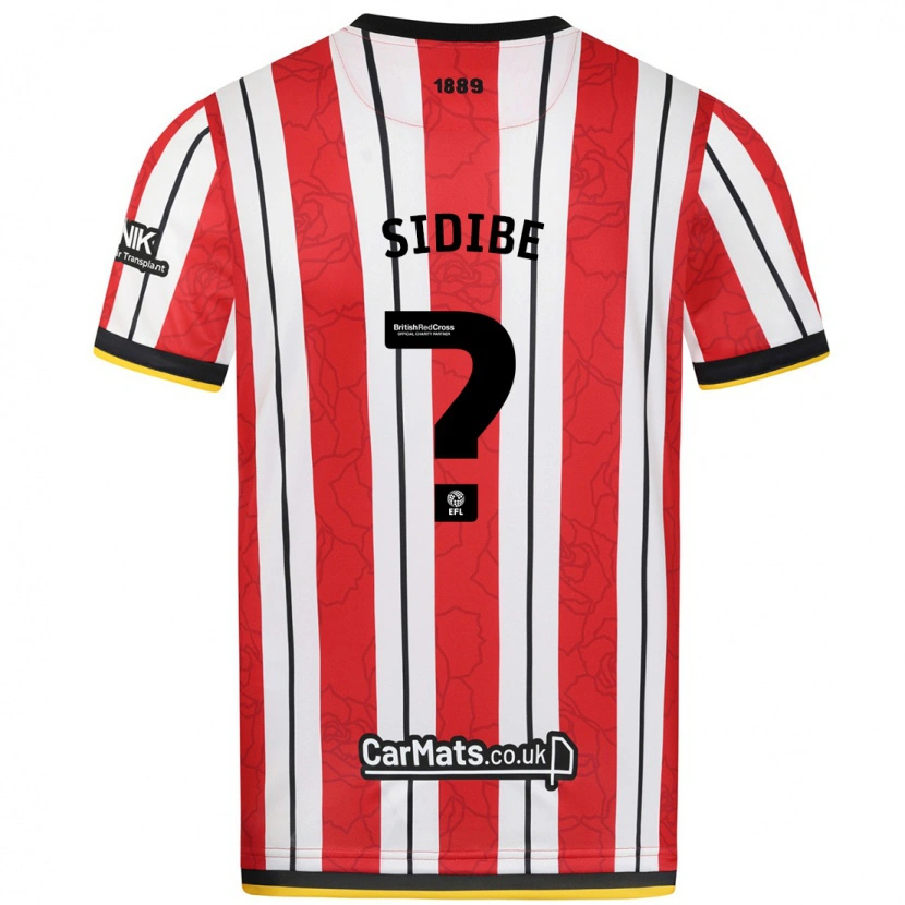 Danxen Herren Lamine Sidibe #0 Rot Weiße Streifen Heimtrikot Trikot 2024/25 T-Shirt