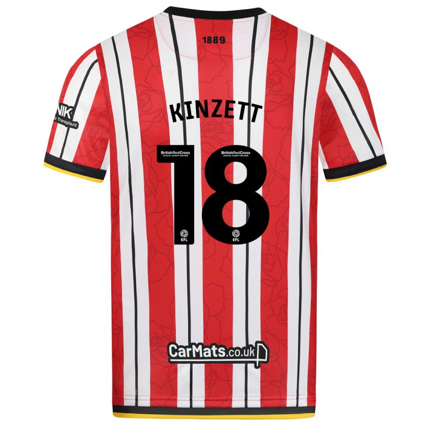 Danxen Herren Ella Kinzett #18 Rot Weiße Streifen Heimtrikot Trikot 2024/25 T-Shirt