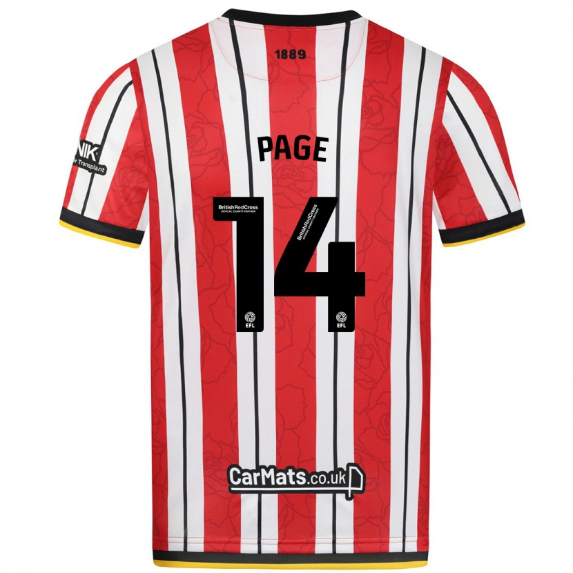 Danxen Herren Olivia Jane Page #14 Rot Weiße Streifen Heimtrikot Trikot 2024/25 T-Shirt