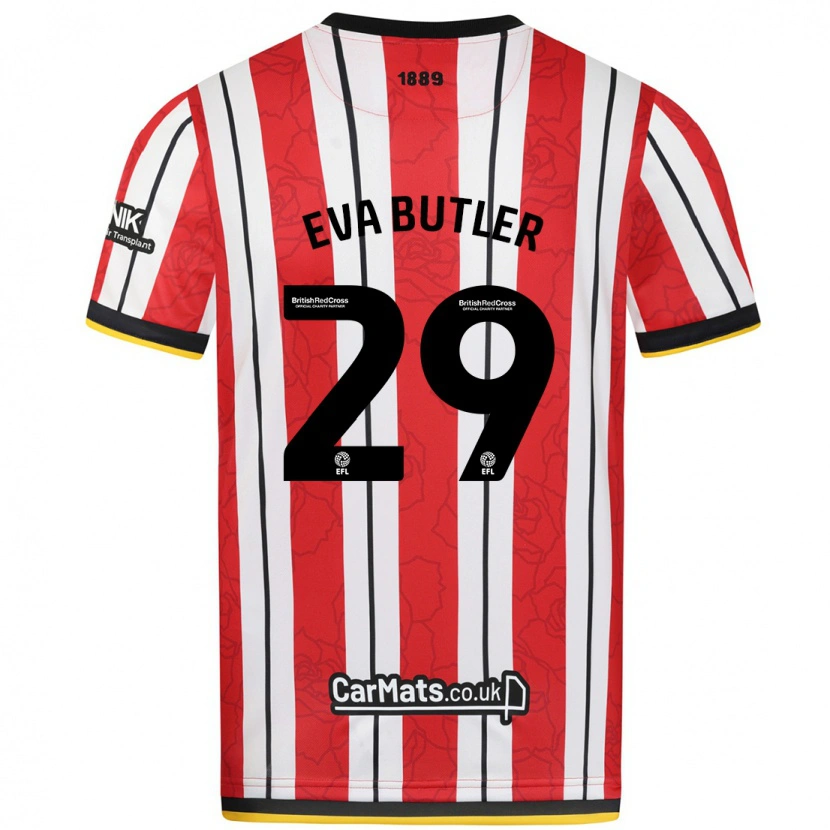 Danxen Herren Eva Butler #29 Rot Weiße Streifen Heimtrikot Trikot 2024/25 T-Shirt