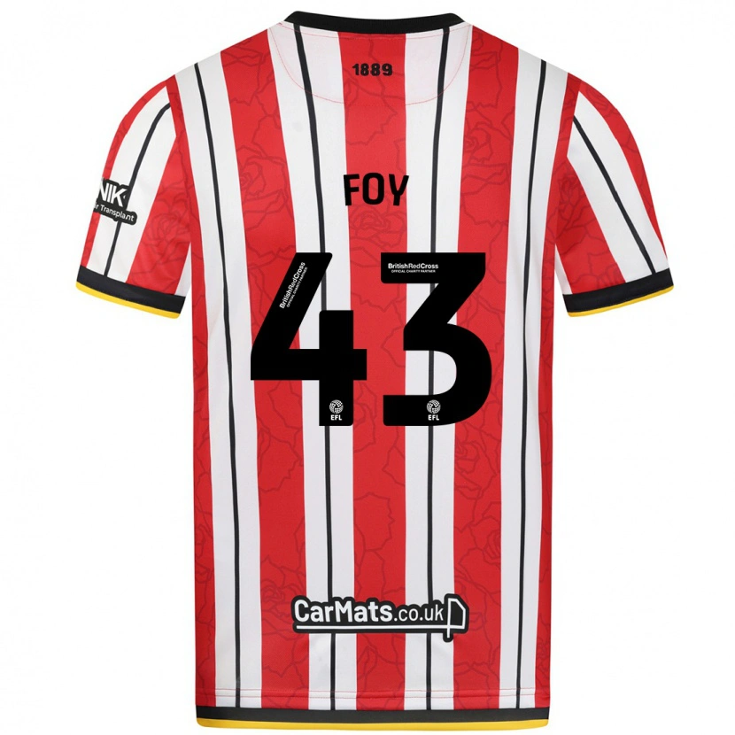 Danxen Herren Gus Foy #43 Rot Weiße Streifen Heimtrikot Trikot 2024/25 T-Shirt