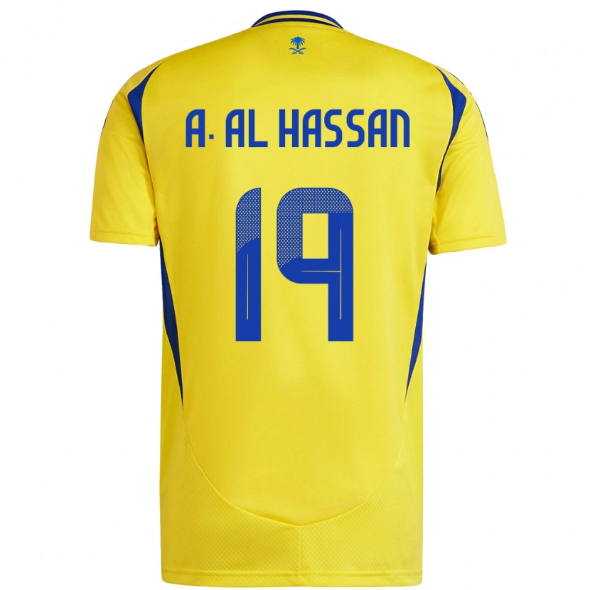 Danxen Herren Ali Al-Hassan #19 Gelb Blau Heimtrikot Trikot 2024/25 T-Shirt