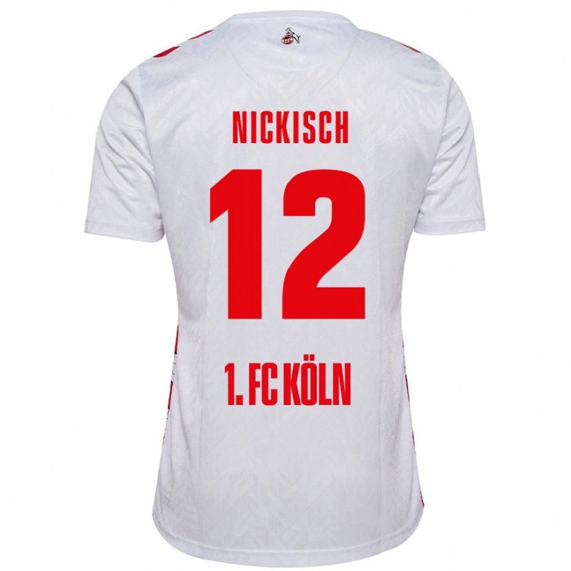 Danxen Herren Jonas Nickisch #12 Weiß Rot Heimtrikot Trikot 2024/25 T-Shirt