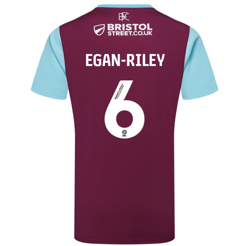 Danxen Herren Cj Egan-Riley #6 Burgunderrot Himmelblau Heimtrikot Trikot 2024/25 T-Shirt
