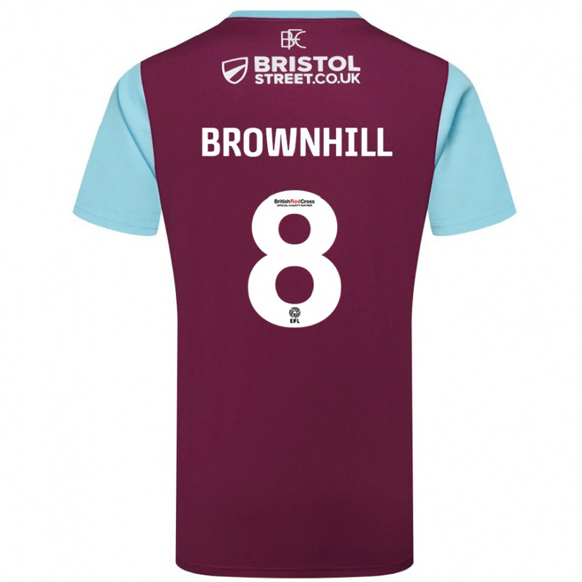 Danxen Herren Josh Brownhill #8 Burgunderrot Himmelblau Heimtrikot Trikot 2024/25 T-Shirt