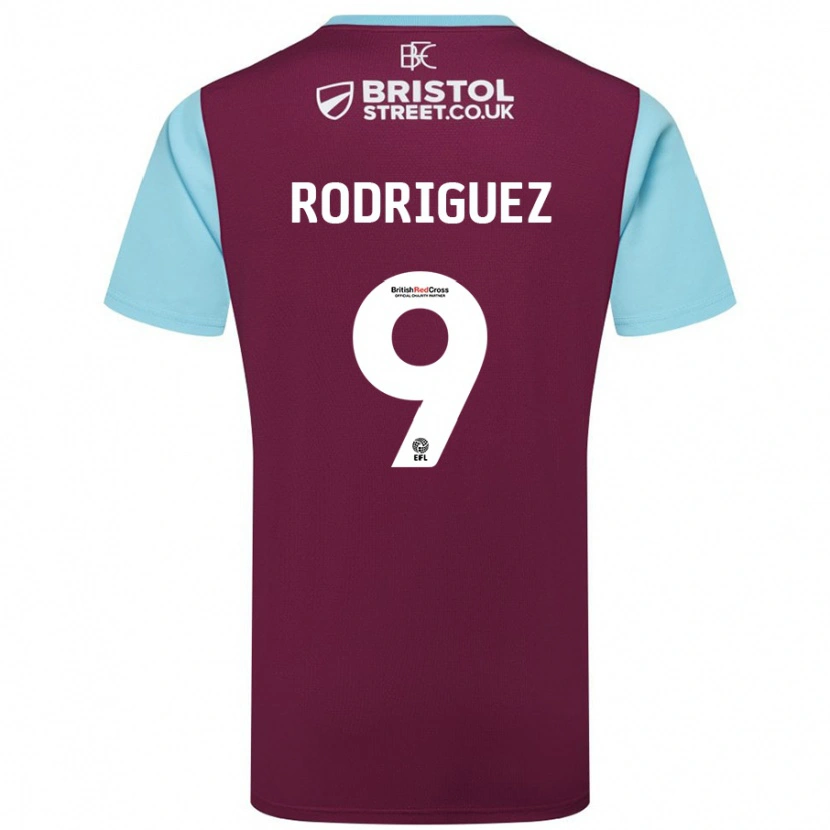 Danxen Herren Jay Rodríguez #9 Burgunderrot Himmelblau Heimtrikot Trikot 2024/25 T-Shirt