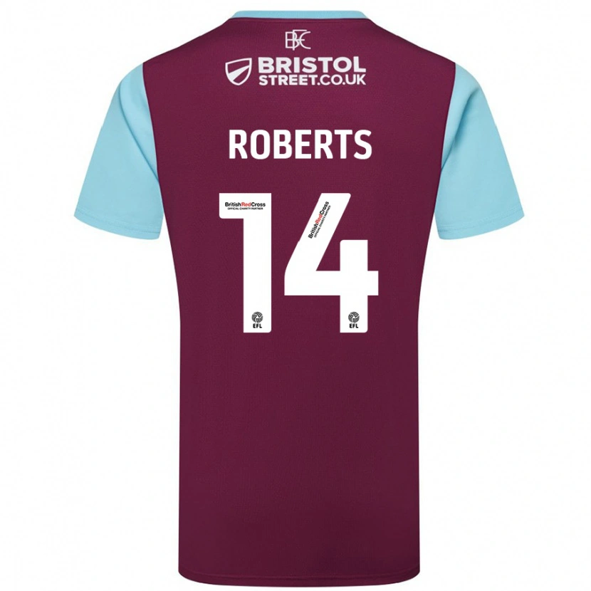 Danxen Herren Connor Roberts #14 Burgunderrot Himmelblau Heimtrikot Trikot 2024/25 T-Shirt
