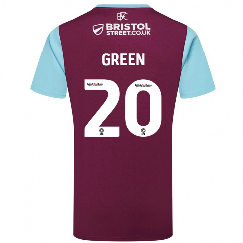 Danxen Herren Etienne Green #20 Burgunderrot Himmelblau Heimtrikot Trikot 2024/25 T-Shirt