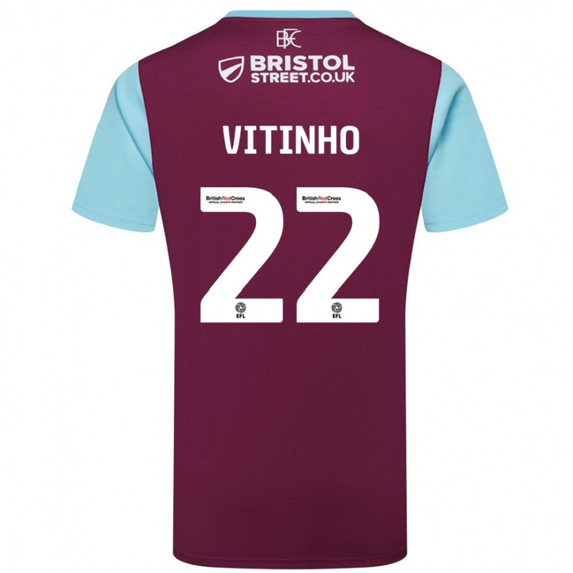 Danxen Herren Vitinho #22 Burgunderrot Himmelblau Heimtrikot Trikot 2024/25 T-Shirt