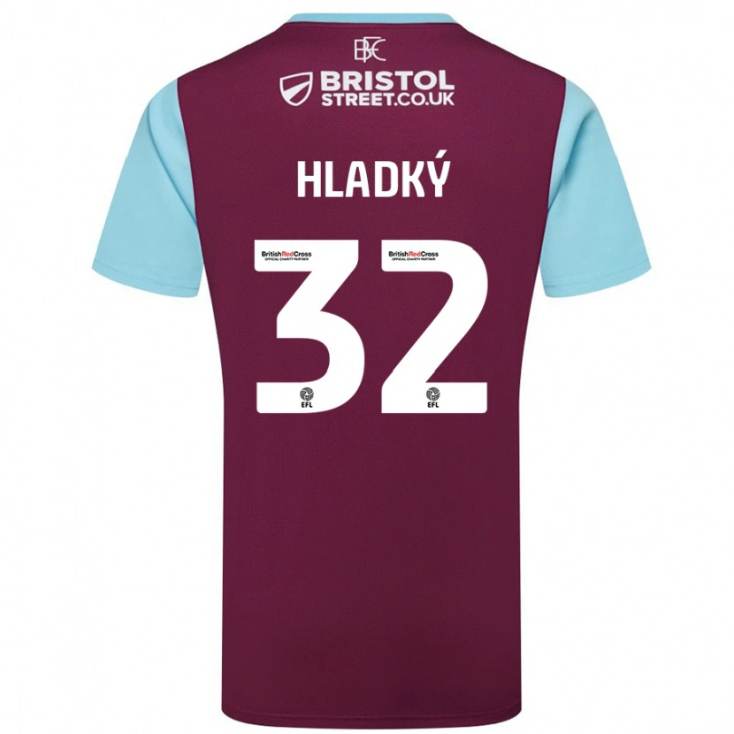 Danxen Herren Vaclav Hladky #32 Burgunderrot Himmelblau Heimtrikot Trikot 2024/25 T-Shirt