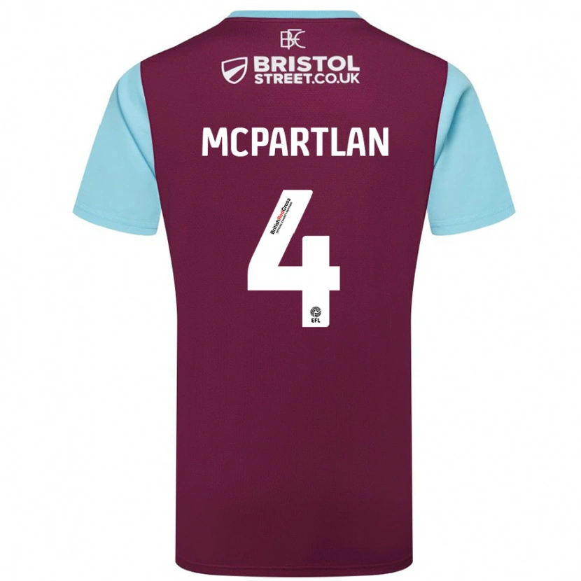 Danxen Herren Brenna Mcpartlan #4 Burgunderrot Himmelblau Heimtrikot Trikot 2024/25 T-Shirt
