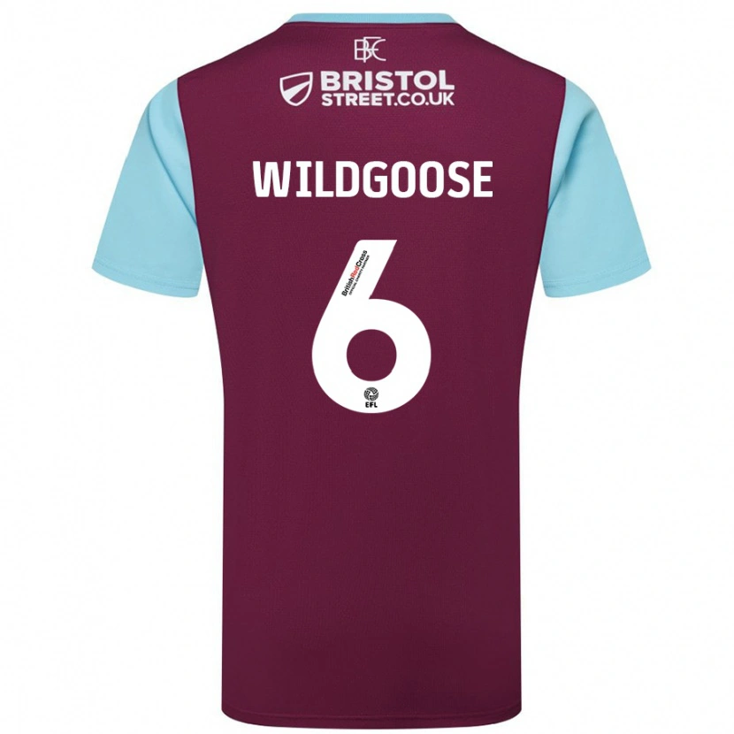 Danxen Herren Mikayla Wildgoose #6 Burgunderrot Himmelblau Heimtrikot Trikot 2024/25 T-Shirt