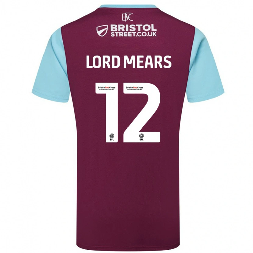 Danxen Herren Rhema Lord-Mears #12 Burgunderrot Himmelblau Heimtrikot Trikot 2024/25 T-Shirt