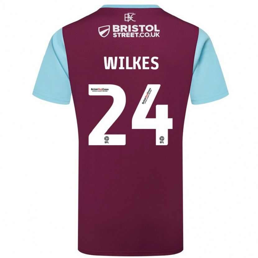 Danxen Herren Tilly Wilkes #24 Burgunderrot Himmelblau Heimtrikot Trikot 2024/25 T-Shirt