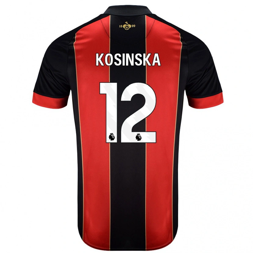 Danxen Herren Daniela Kosinska #12 Rot Schwarz Heimtrikot Trikot 2024/25 T-Shirt