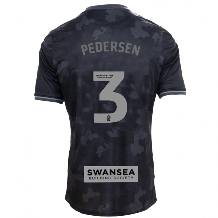 Danxen Herren Kristian Pedersen #3 Schwarz Auswärtstrikot Trikot 2024/25 T-Shirt