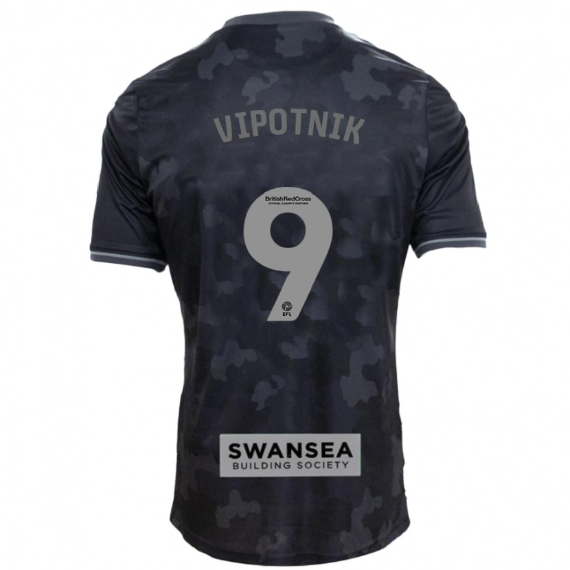 Danxen Herren Zan Vipotnik #9 Schwarz Auswärtstrikot Trikot 2024/25 T-Shirt