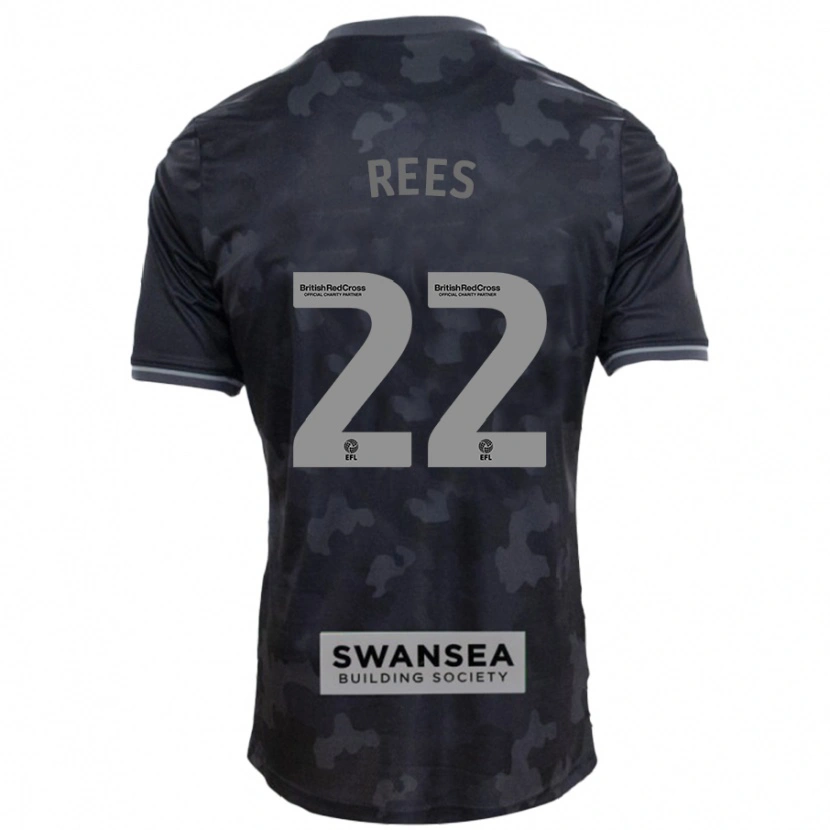 Danxen Herren Nia Rees #22 Schwarz Auswärtstrikot Trikot 2024/25 T-Shirt