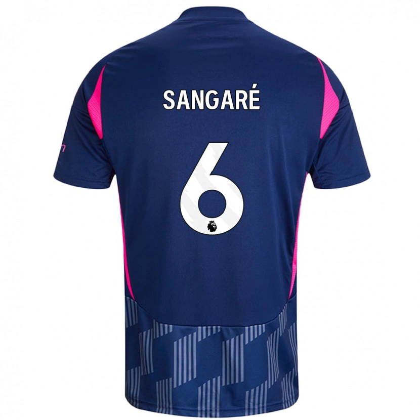 Danxen Herren Ibrahim Sangaré #6 Königsblau Rosa Auswärtstrikot Trikot 2024/25 T-Shirt