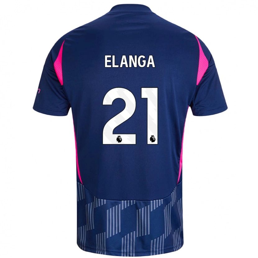 Danxen Herren Anthony Elanga #21 Königsblau Rosa Auswärtstrikot Trikot 2024/25 T-Shirt