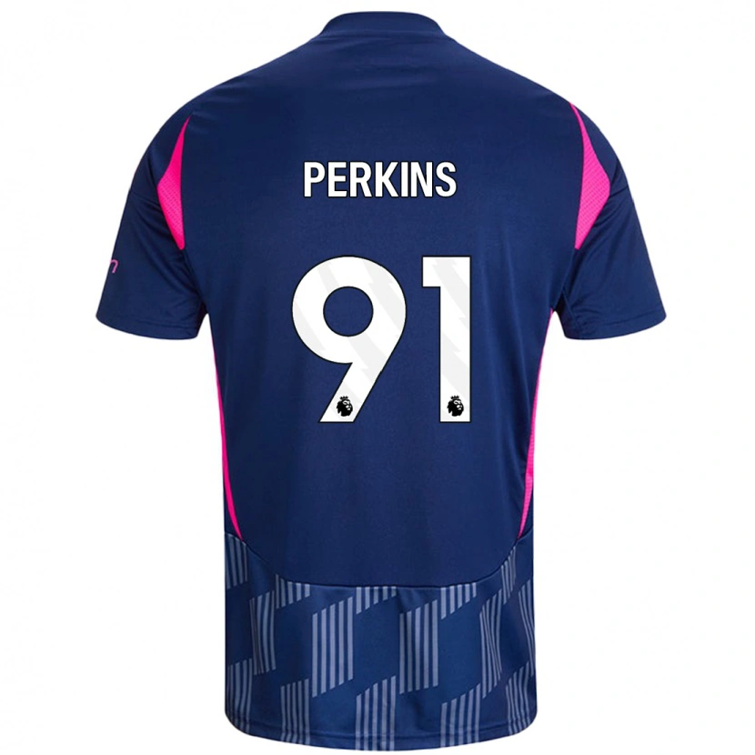 Danxen Herren Jack Perkins #91 Königsblau Rosa Auswärtstrikot Trikot 2024/25 T-Shirt