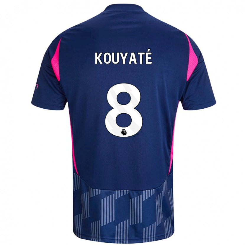 Danxen Herren Cheikhou Kouyaté #8 Königsblau Rosa Auswärtstrikot Trikot 2024/25 T-Shirt