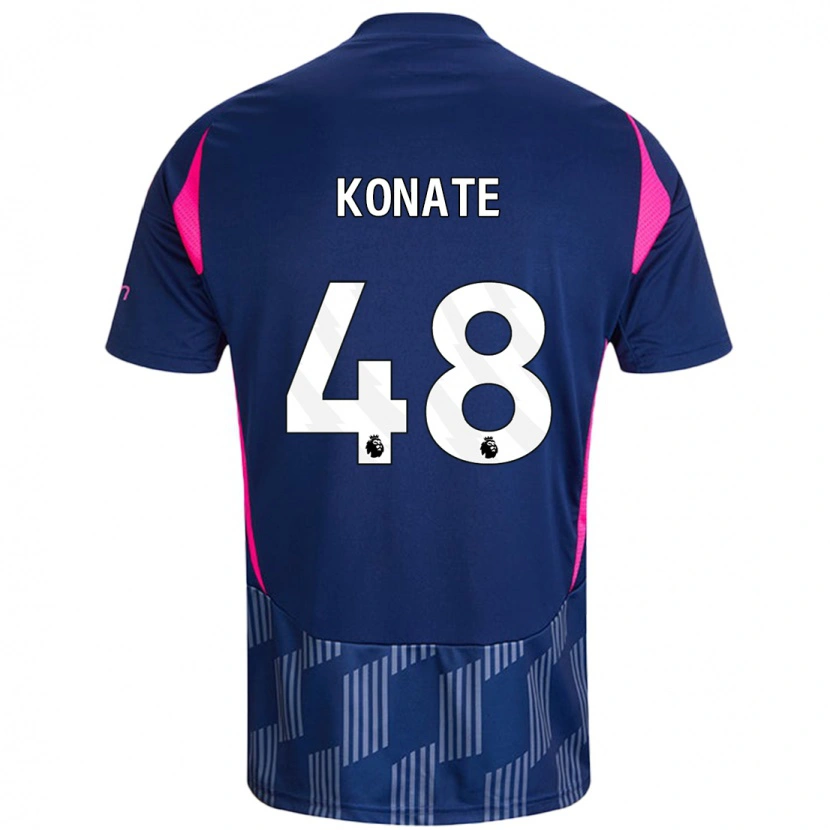 Danxen Herren Ateef Konaté #48 Königsblau Rosa Auswärtstrikot Trikot 2024/25 T-Shirt