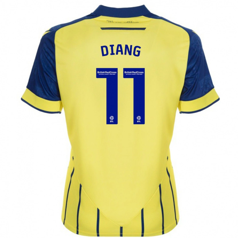 Danxen Herren Grady Diangana #11 Gelb Blau Auswärtstrikot Trikot 2024/25 T-Shirt