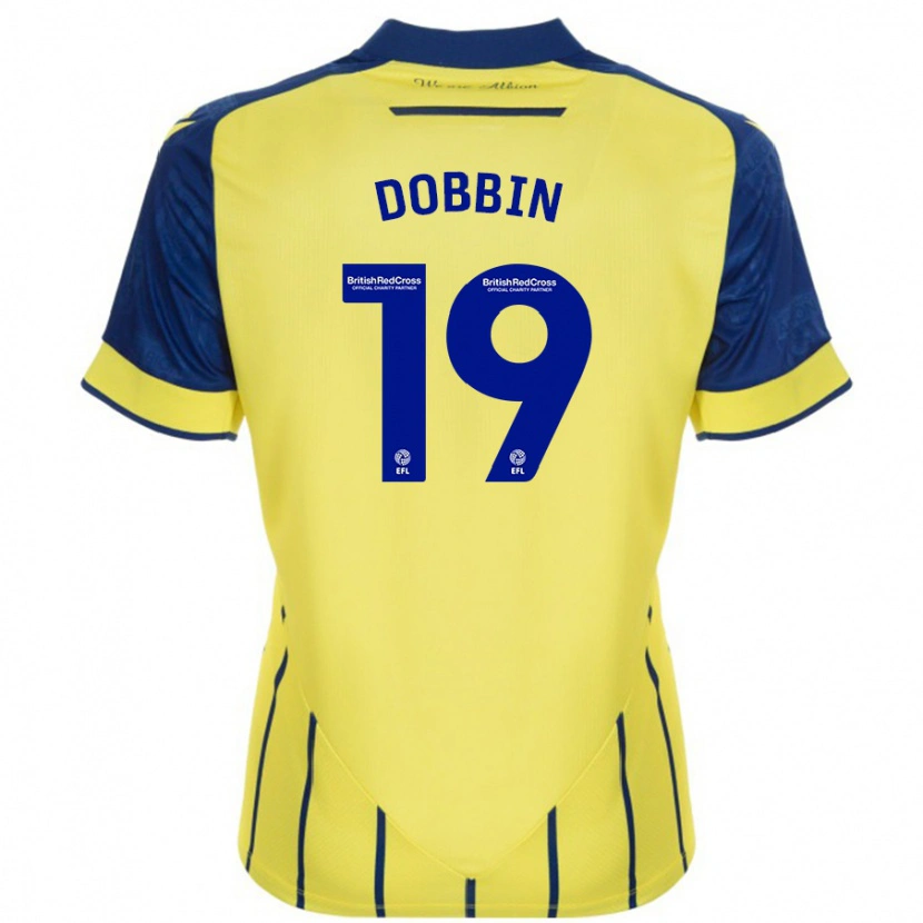 Danxen Herren Lewis Dobbin #19 Gelb Blau Auswärtstrikot Trikot 2024/25 T-Shirt