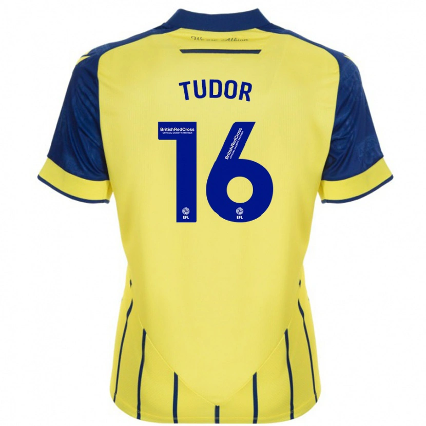 Danxen Herren Sophie Tudor #16 Gelb Blau Auswärtstrikot Trikot 2024/25 T-Shirt