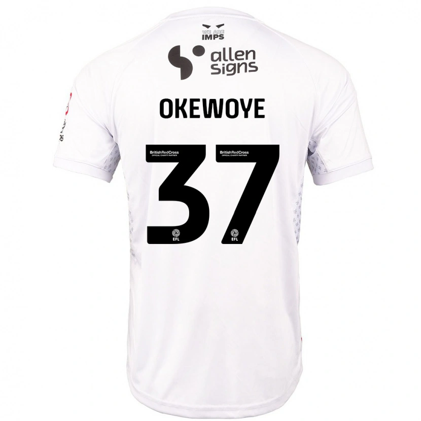 Danxen Herren Gbolahan Okewoye #37 Rot Weiß Auswärtstrikot Trikot 2024/25 T-Shirt