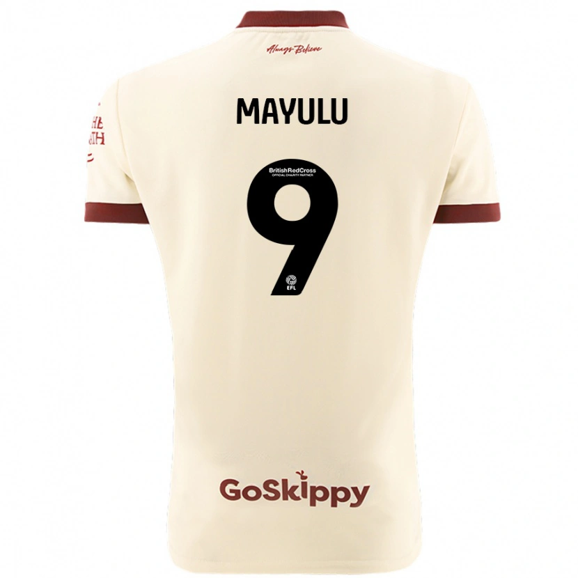 Danxen Herren Fally Mayulu #9 Cremeweiß Auswärtstrikot Trikot 2024/25 T-Shirt