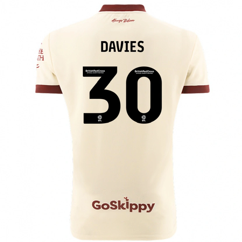 Danxen Herren Yasmin Davies #30 Cremeweiß Auswärtstrikot Trikot 2024/25 T-Shirt