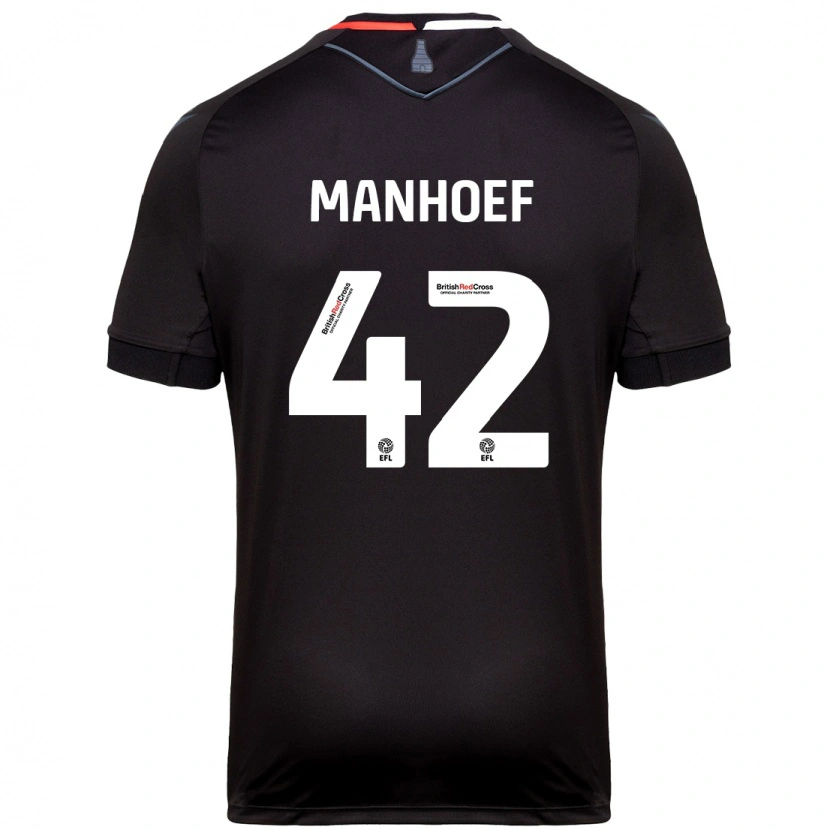 Danxen Herren Million Manhoef #42 Schwarz Auswärtstrikot Trikot 2024/25 T-Shirt