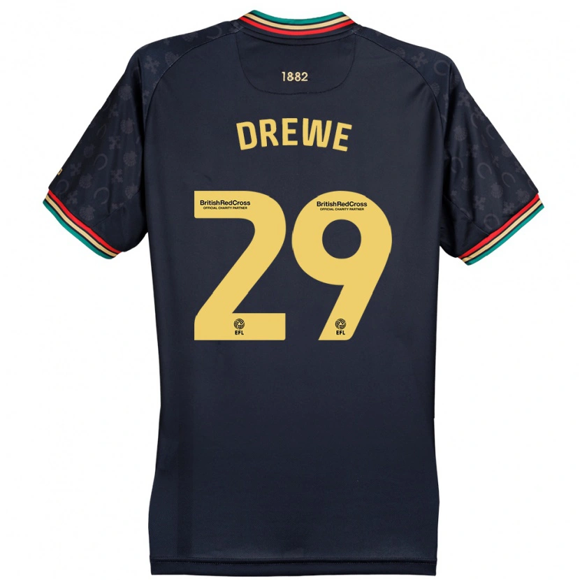 Danxen Herren Aaron Drewe #29 Dunkelmarineblau Auswärtstrikot Trikot 2024/25 T-Shirt