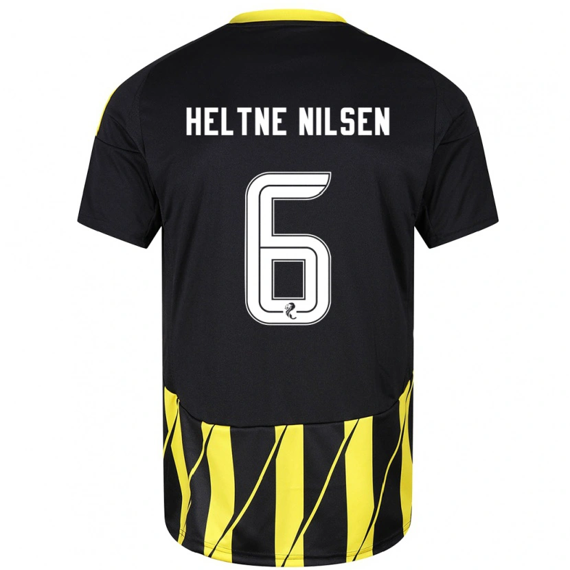 Danxen Herren Sivert Heltne Nilsen #6 Schwarz Gelb Auswärtstrikot Trikot 2024/25 T-Shirt