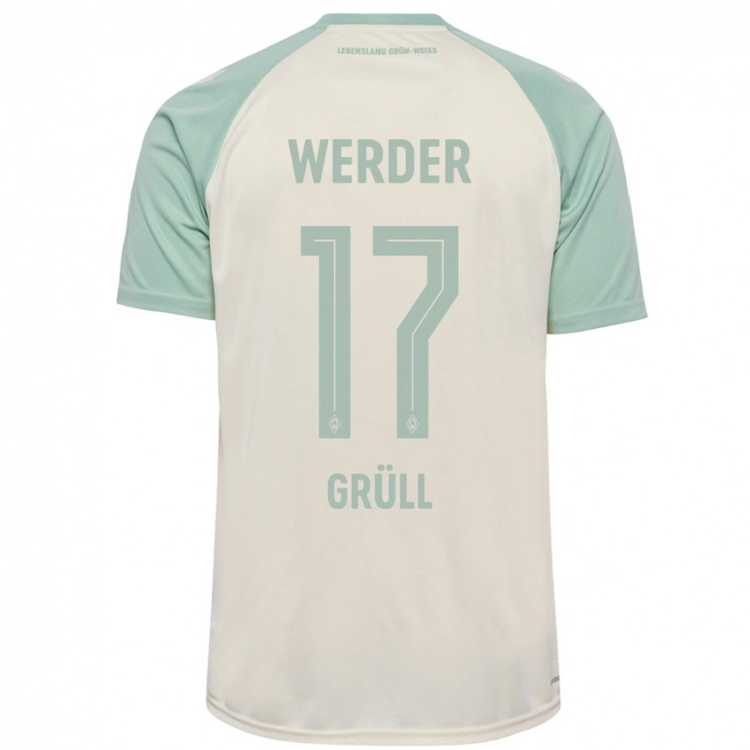 Danxen Herren Marco Grüll #17 Cremeweiß Hellgrün Auswärtstrikot Trikot 2024/25 T-Shirt