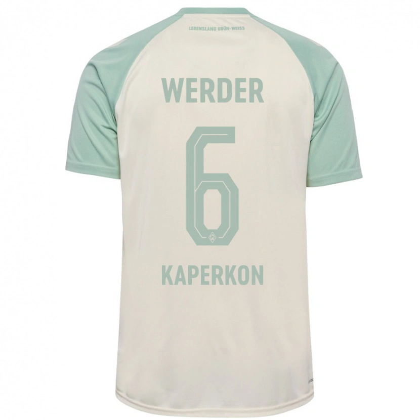 Danxen Herren Tom Kaperkon #6 Cremeweiß Hellgrün Auswärtstrikot Trikot 2024/25 T-Shirt