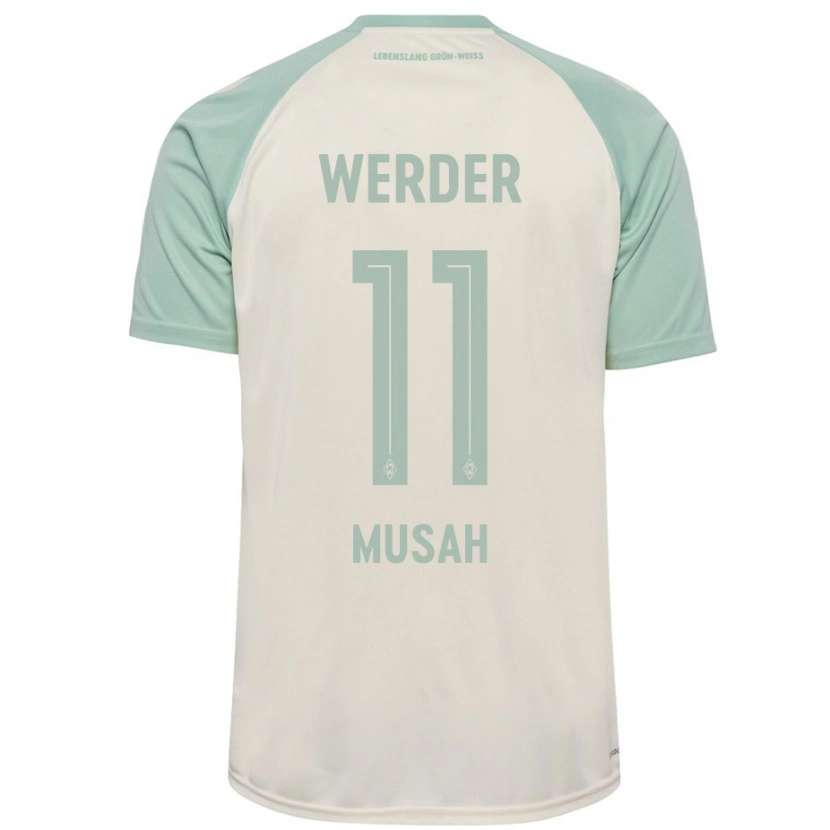 Danxen Herren Salim Musah #11 Cremeweiß Hellgrün Auswärtstrikot Trikot 2024/25 T-Shirt
