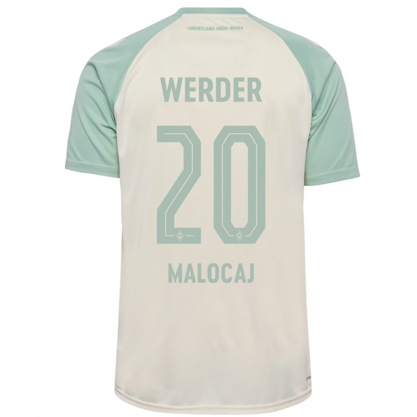 Danxen Herren Edinjo Malocaj #20 Cremeweiß Hellgrün Auswärtstrikot Trikot 2024/25 T-Shirt
