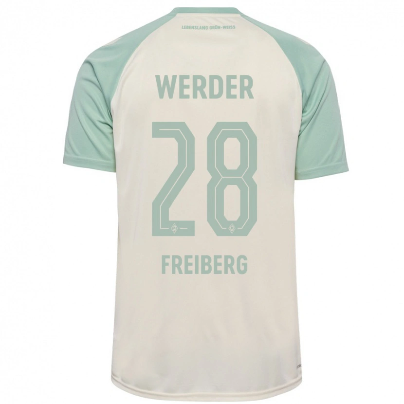 Danxen Herren Piet Freiberg #28 Cremeweiß Hellgrün Auswärtstrikot Trikot 2024/25 T-Shirt