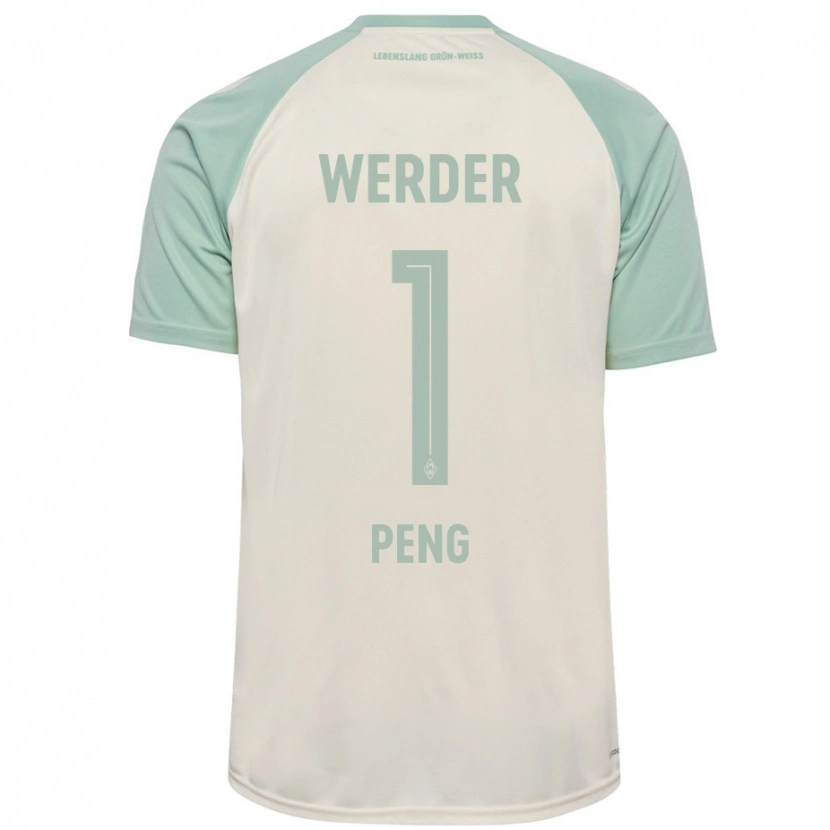 Danxen Herren Livia Peng #1 Cremeweiß Hellgrün Auswärtstrikot Trikot 2024/25 T-Shirt