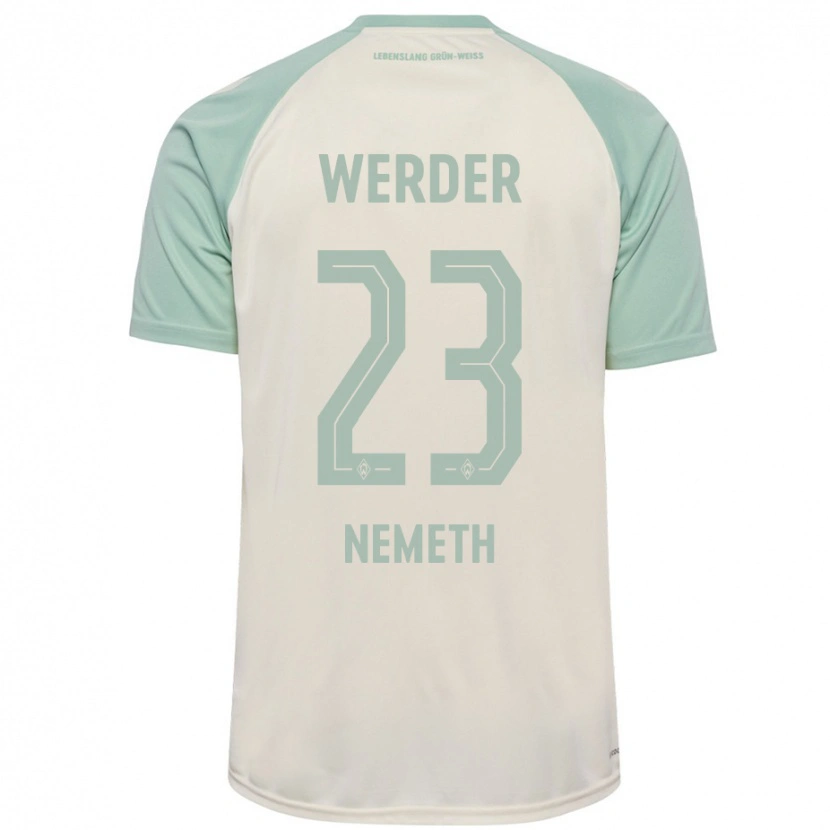 Danxen Herren Hanna Németh #23 Cremeweiß Hellgrün Auswärtstrikot Trikot 2024/25 T-Shirt
