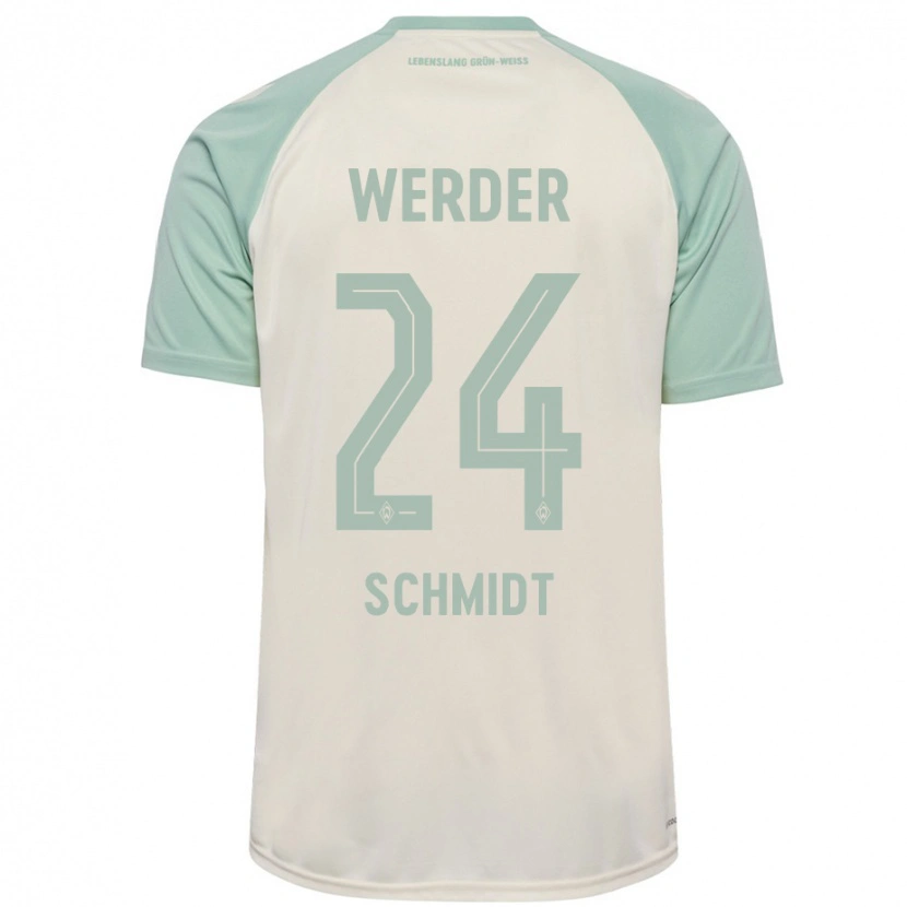 Danxen Herren Lara Schmidt #24 Cremeweiß Hellgrün Auswärtstrikot Trikot 2024/25 T-Shirt