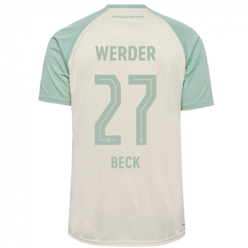 Danxen Herren Sharon Beck #27 Cremeweiß Hellgrün Auswärtstrikot Trikot 2024/25 T-Shirt