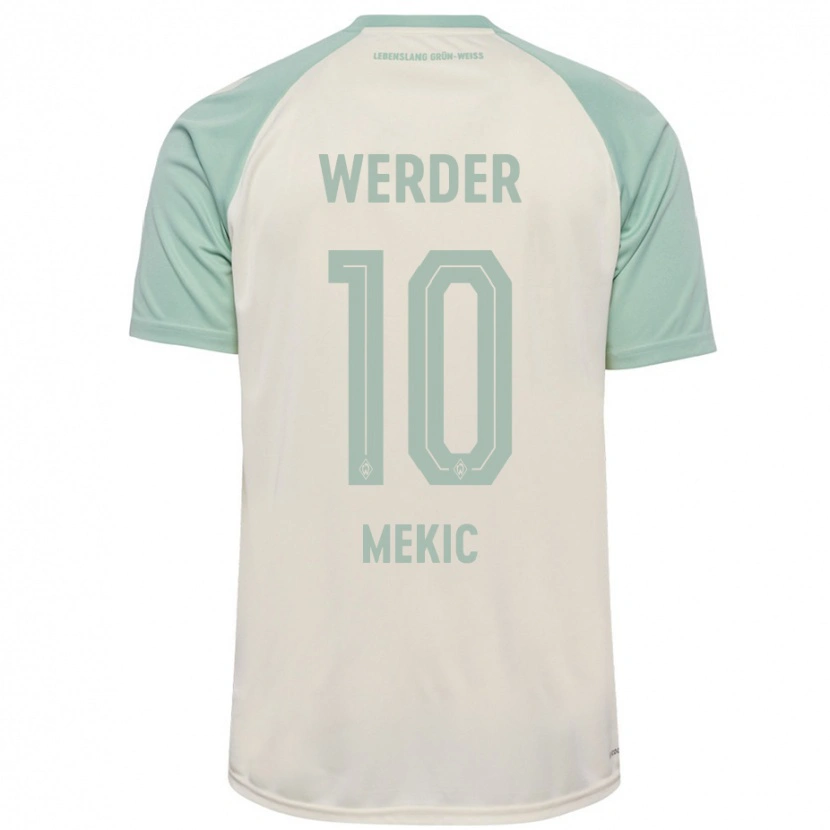 Danxen Herren Elmin Mekic #10 Cremeweiß Hellgrün Auswärtstrikot Trikot 2024/25 T-Shirt