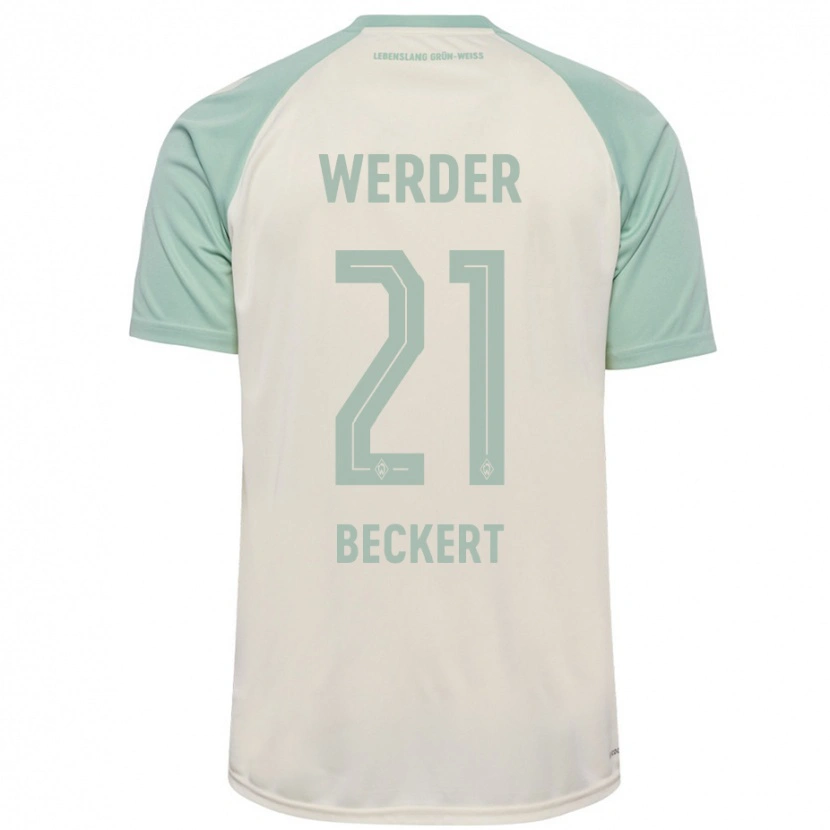 Danxen Herren Jonathan Beckert #21 Cremeweiß Hellgrün Auswärtstrikot Trikot 2024/25 T-Shirt