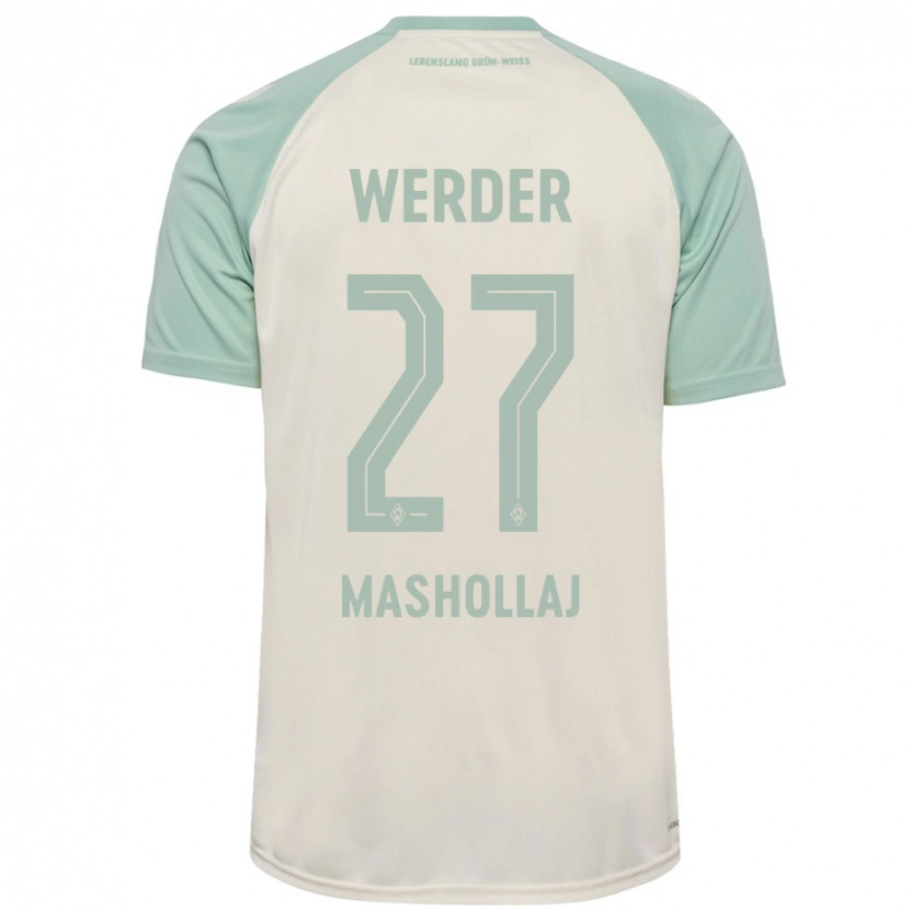 Danxen Herren Benjamin Mashollaj #27 Cremeweiß Hellgrün Auswärtstrikot Trikot 2024/25 T-Shirt